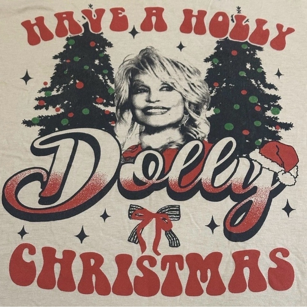 Dolly Parton “Have A Holly Dolly Christmas” Shirt Buc-ees  Small Brand New - Picture 2 of 3